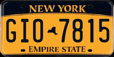 NY license plate GIO7815