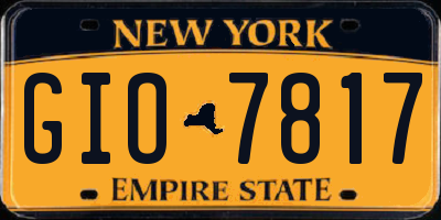 NY license plate GIO7817