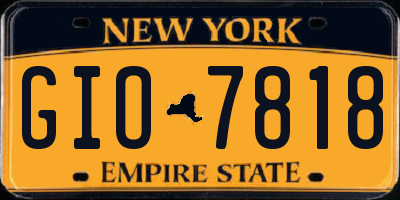 NY license plate GIO7818