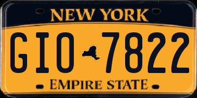 NY license plate GIO7822