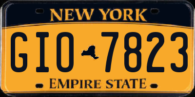NY license plate GIO7823