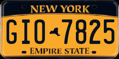 NY license plate GIO7825