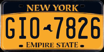 NY license plate GIO7826