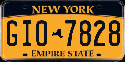 NY license plate GIO7828