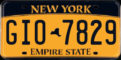 NY license plate GIO7829