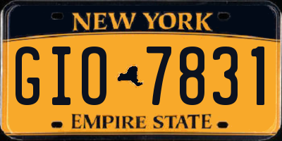 NY license plate GIO7831
