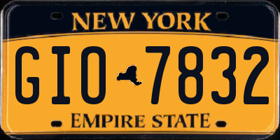 NY license plate GIO7832