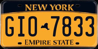 NY license plate GIO7833
