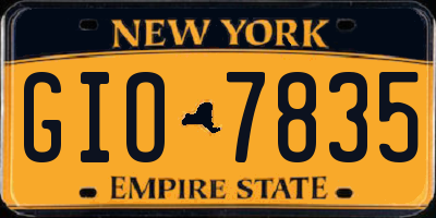 NY license plate GIO7835