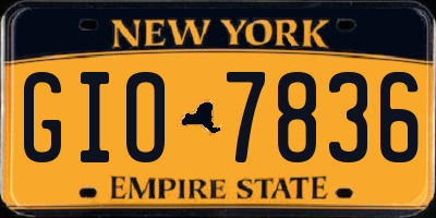 NY license plate GIO7836