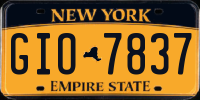 NY license plate GIO7837