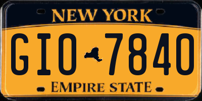 NY license plate GIO7840