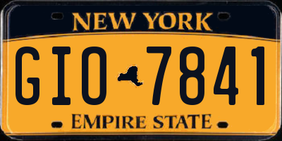 NY license plate GIO7841