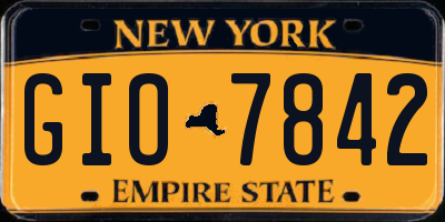 NY license plate GIO7842