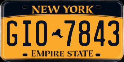 NY license plate GIO7843