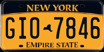 NY license plate GIO7846