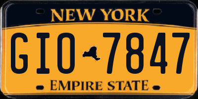 NY license plate GIO7847