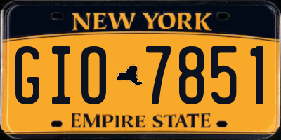 NY license plate GIO7851