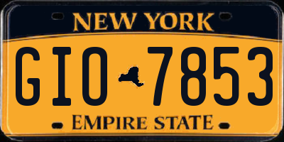 NY license plate GIO7853