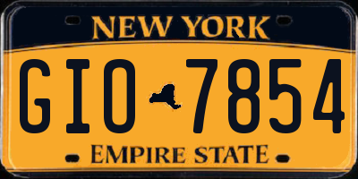 NY license plate GIO7854