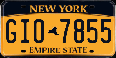 NY license plate GIO7855