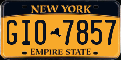 NY license plate GIO7857