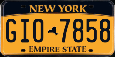 NY license plate GIO7858