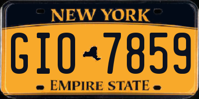 NY license plate GIO7859