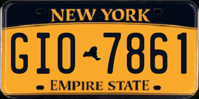 NY license plate GIO7861