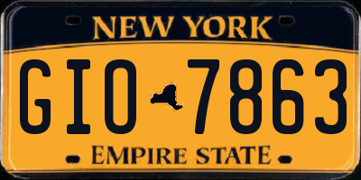 NY license plate GIO7863