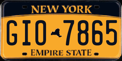 NY license plate GIO7865