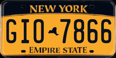 NY license plate GIO7866