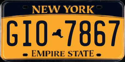 NY license plate GIO7867