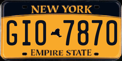 NY license plate GIO7870