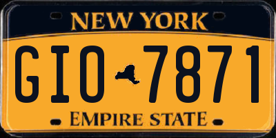 NY license plate GIO7871
