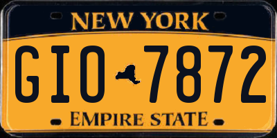 NY license plate GIO7872