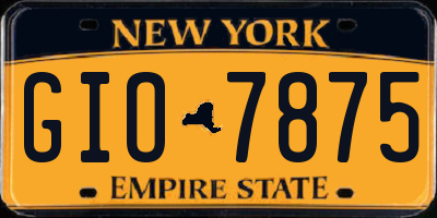NY license plate GIO7875