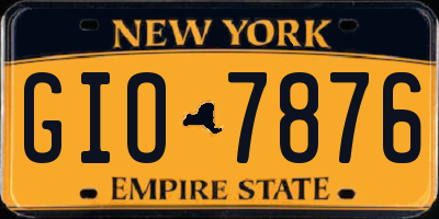 NY license plate GIO7876