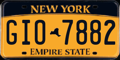 NY license plate GIO7882