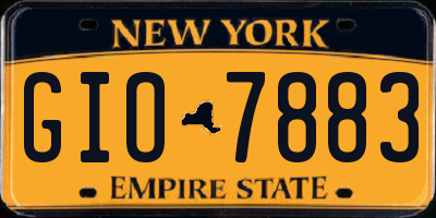 NY license plate GIO7883