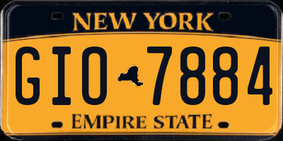 NY license plate GIO7884