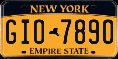 NY license plate GIO7890