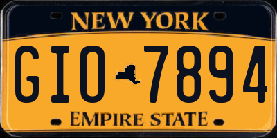 NY license plate GIO7894