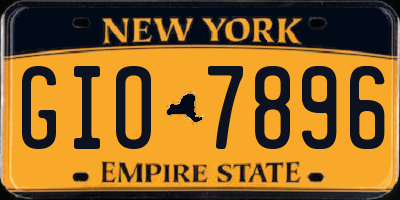 NY license plate GIO7896