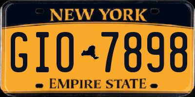 NY license plate GIO7898