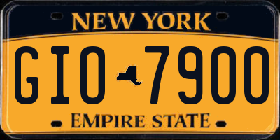 NY license plate GIO7900