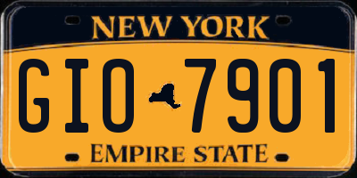 NY license plate GIO7901