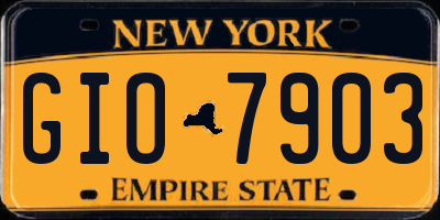 NY license plate GIO7903