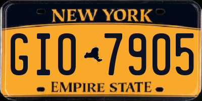 NY license plate GIO7905