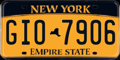 NY license plate GIO7906